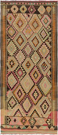 Vintage Bayburt Kilim Rug
