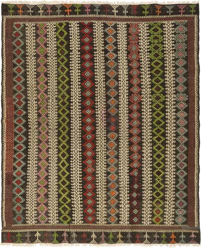 Vintage Anatolian Jijim Rug - 6' 9" x 8' 4" (81" x 100")