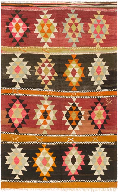 Vintage Bayburt Kilim Rug