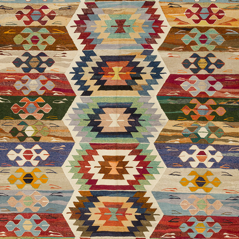 Yeni Kök Boya El Dokuma Kilim - 414 cm x 444 cm - K0093247