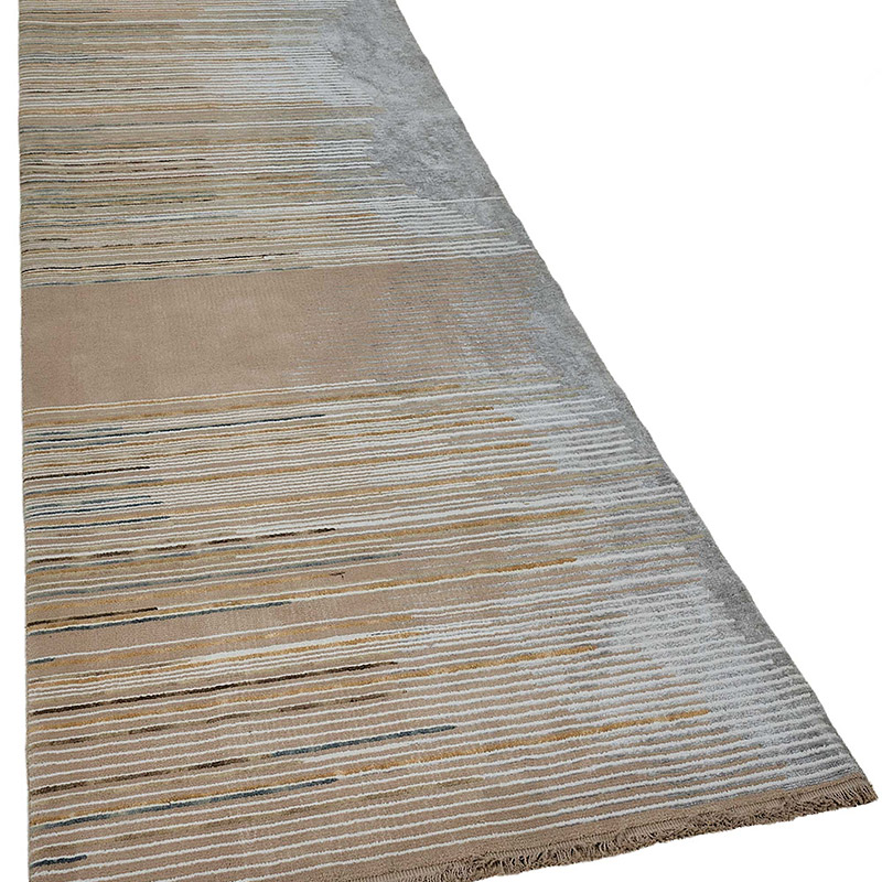 New Contemporary Hand-Knotted Runner - K0093331
