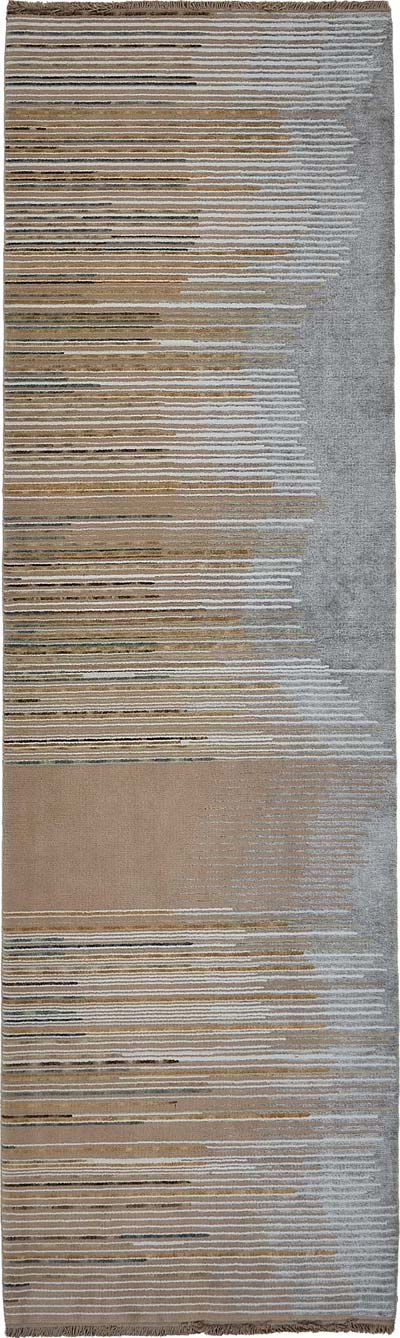 New Contemporary Hand-Knotted Runner