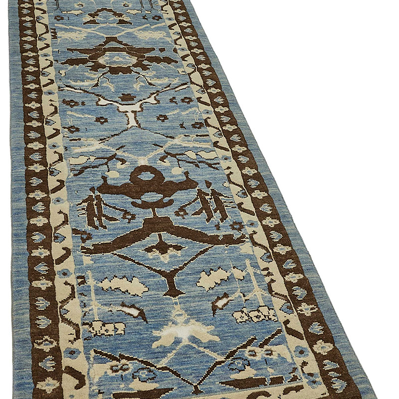 New Hand Knotted Oushak Inspired Runner - K0093334