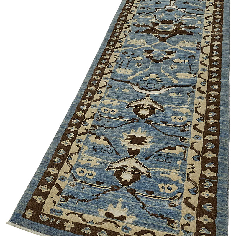 New Hand Knotted Oushak Inspired Runner - K0093334