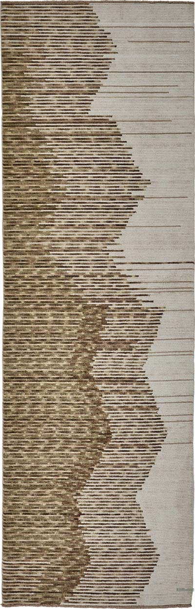 New Contemporary Hand-Knotted Runner