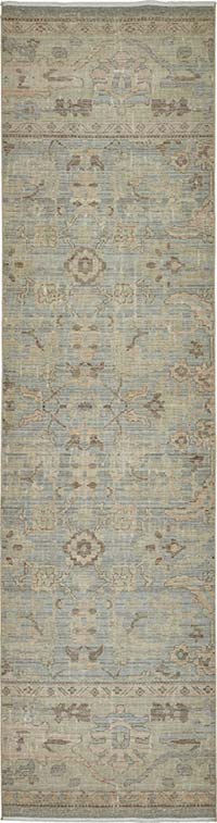 New Hand Knotted Oushak Inspired Runner