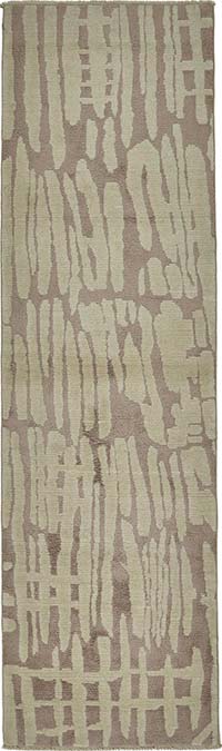 New Contemporary Hand-Knotted Runner