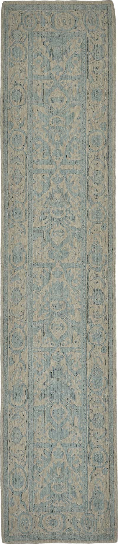 New Hand Knotted Oushak Inspired Runner
