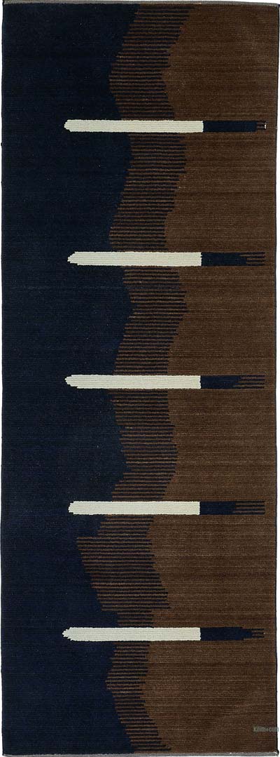 New Contemporary Hand-Knotted Runner