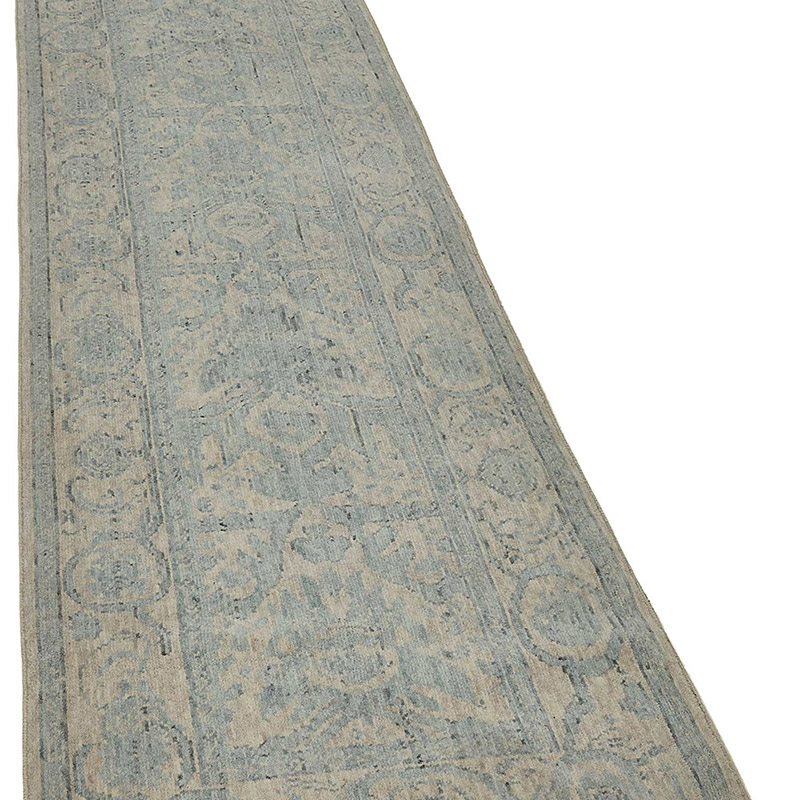 New Hand Knotted Oushak Inspired Runner - K0093351