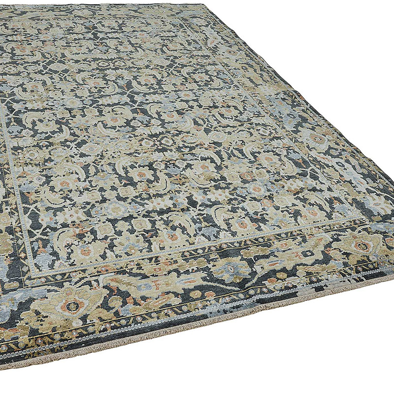 Alfombra Nueva Anudada a Mano de Inspiración Oushak - K0093353
