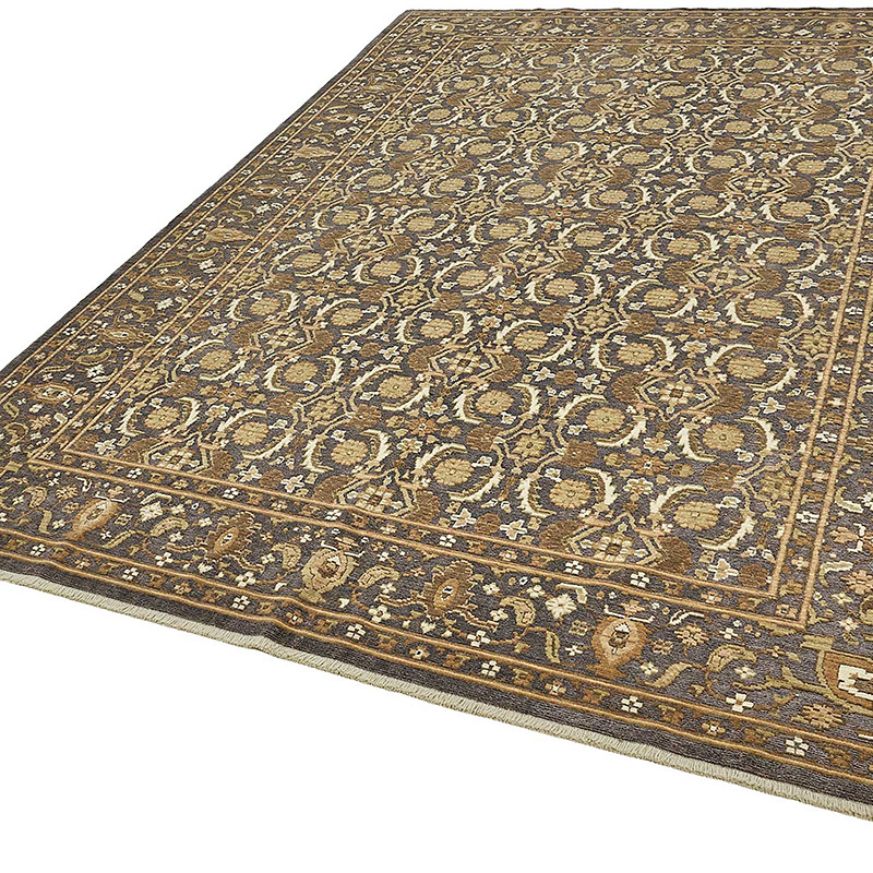 Alfombra Nueva Anudada a Mano de Inspiración Oushak - K0093355
