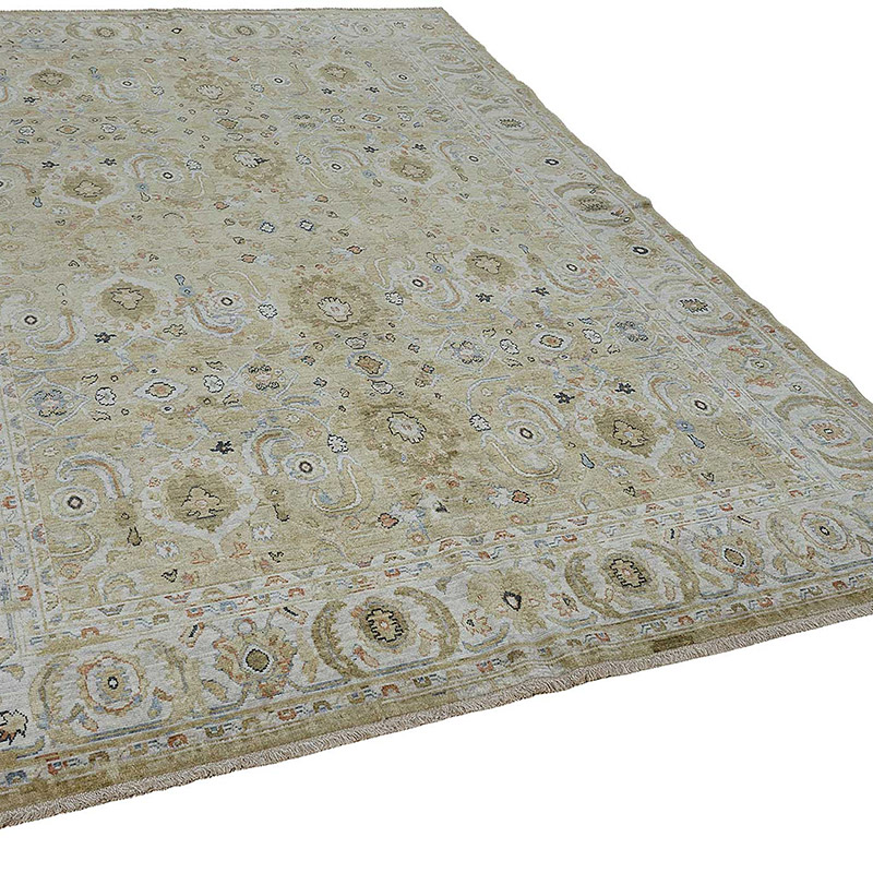 Alfombra Nueva Anudada a Mano de Inspiración Oushak - K0093366