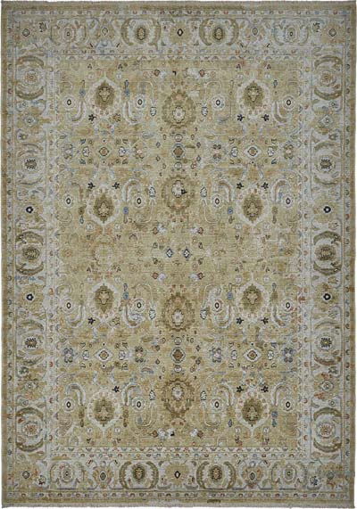 New Hand Knotted Oushak Inspired Rug