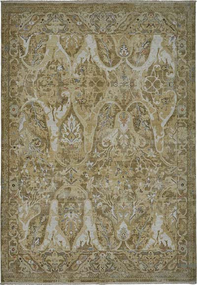 New Hand Knotted Oushak Inspired Rug