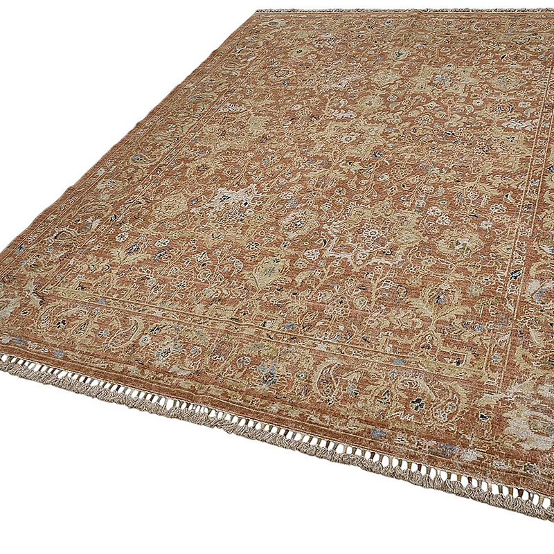 Alfombra Nueva Anudada a Mano de Inspiración Oushak - K0093369