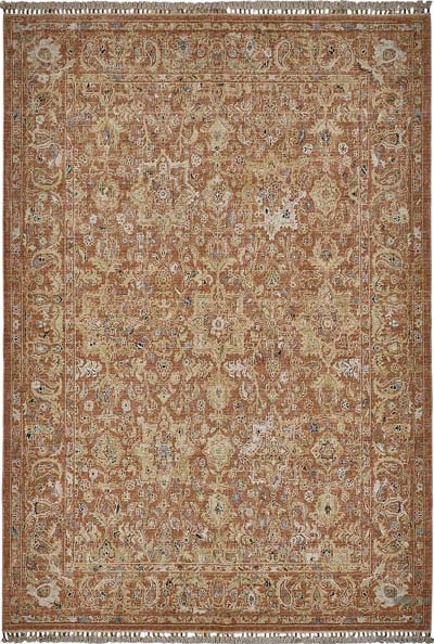 New Hand Knotted Oushak Inspired Rug