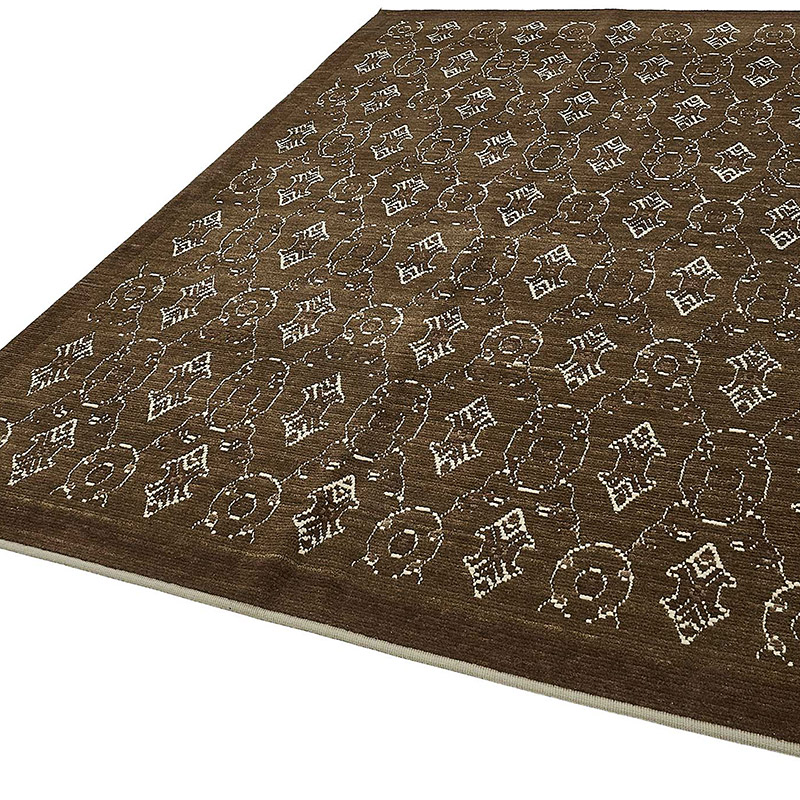Alfombra Nueva Anudada a Mano de Inspiración Oushak - K0093373