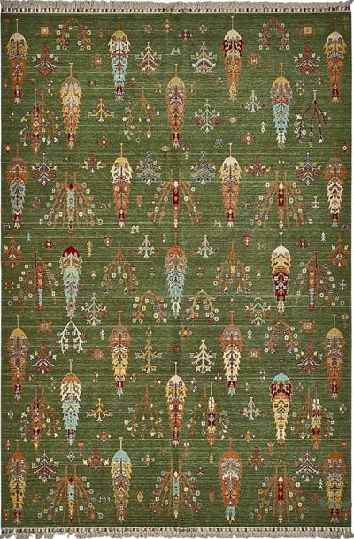 New Hand Knotted Oushak Inspired Rug