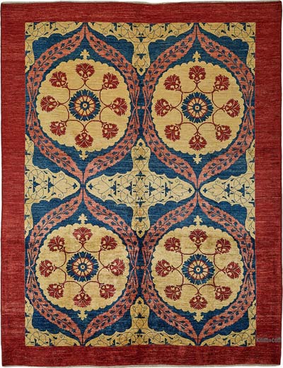New Hand Knotted Oushak Inspired Rug