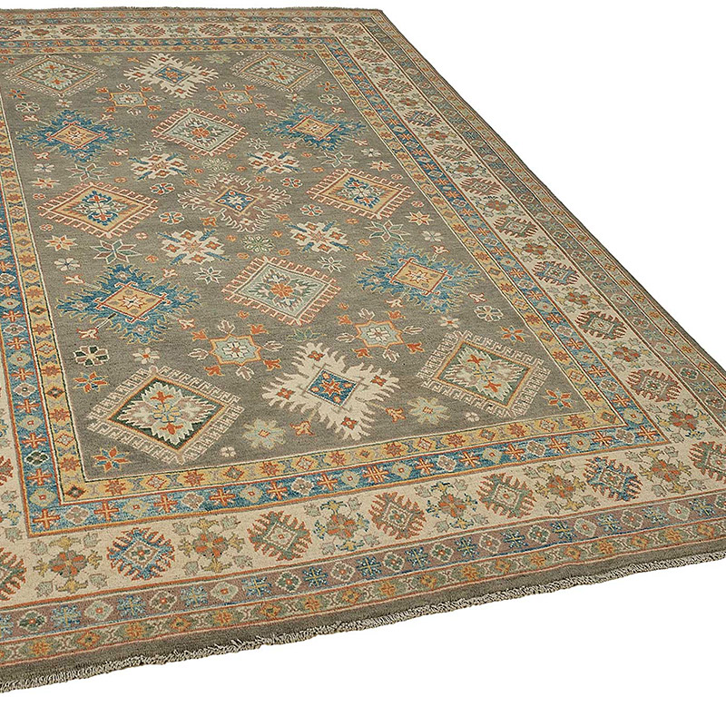 New Hand-Knotted Afghan Rug - 6' 1" x 8' 11" (73" x 107") - K0093474