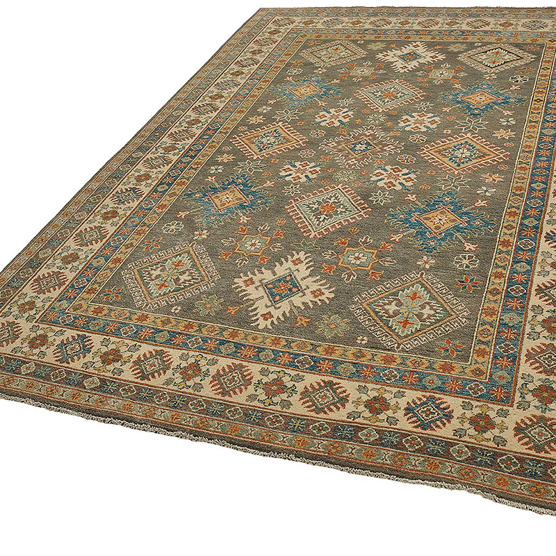 New Hand-Knotted Afghan Rug - 6' 1" x 8' 11" (73" x 107") - K0093474