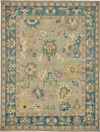 New Hand Knotted Oushak Inspired Rug