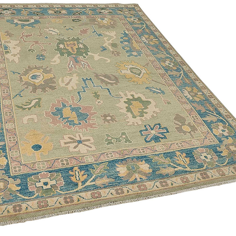 New Hand Knotted Oushak Inspired Rug - K0093520