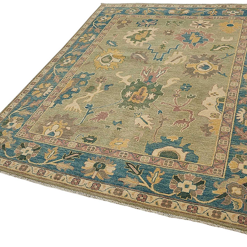 New Hand Knotted Oushak Inspired Rug - K0093520