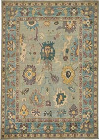 New Hand Knotted Oushak Inspired Rug