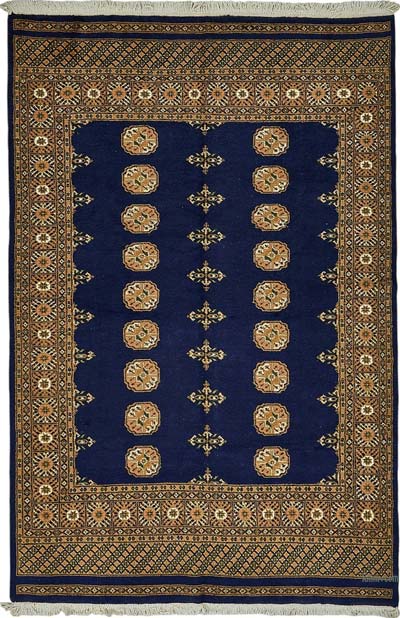 New Hand-Knotted Bokhara Rug