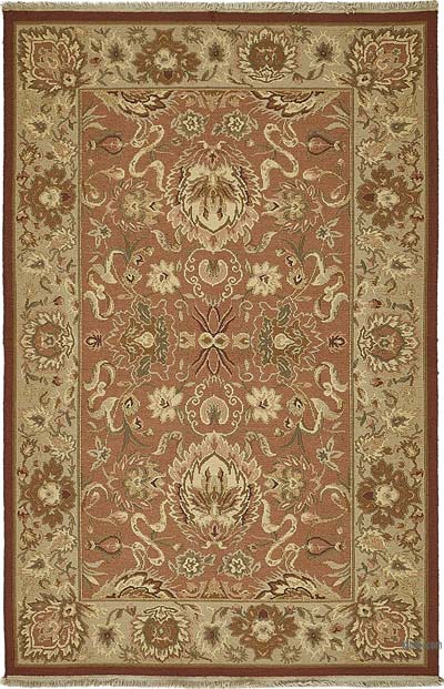 New Hand Knotted Oushak Inspired Rug
