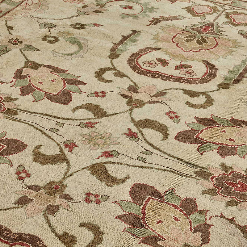 Alfombra Nueva Anudada a Mano de Inspiración Oushak - K0093573