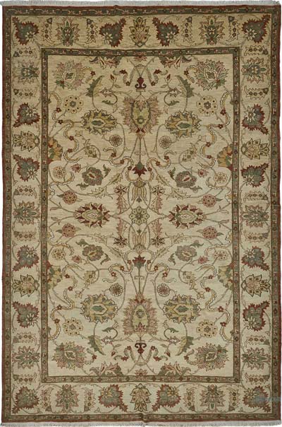 New Hand Knotted Oushak Inspired Rug
