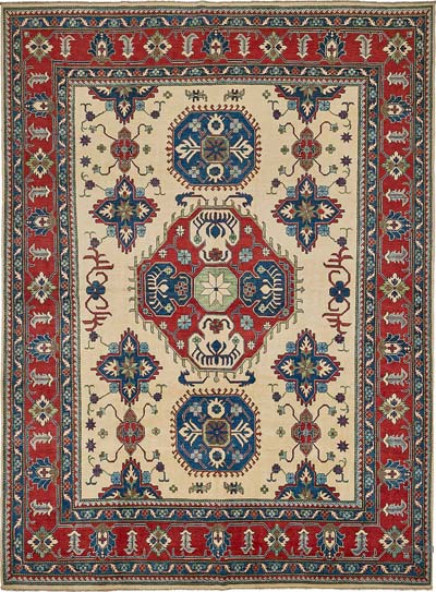 New Hand-Knotted Afghan Rug - 8' 10" x 11' 9" (106" x 141")