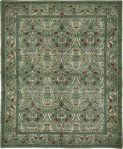New Hand Knotted Oushak Inspired Rug