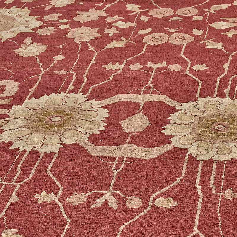 Alfombra Nueva Anudada a Mano de Inspiración Oushak - K0093615