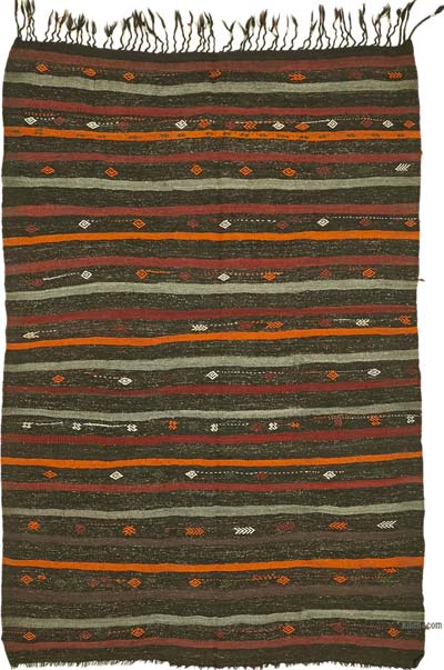 Vintage Anatolian Kilim Rug - 7'  x 10' 1" (84" x 121")