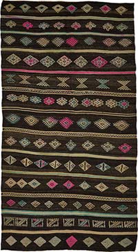 Vintage Anatolian Kilim Rug - 6' 1" x 11' 7" (73" x 139")