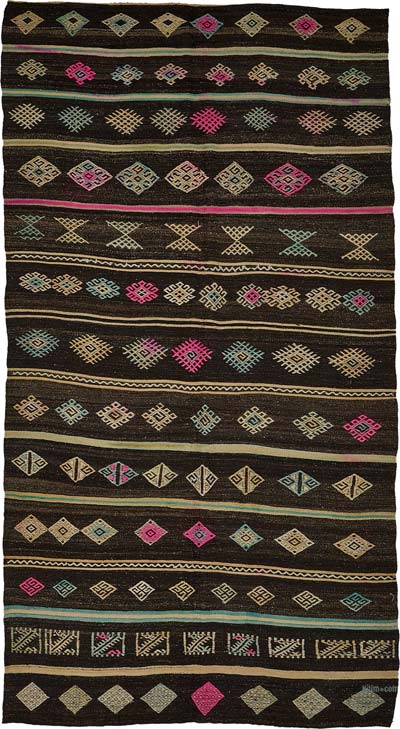 Vintage Anatolian Kilim Rug - 6' 1" x 11' 7" (73" x 139")