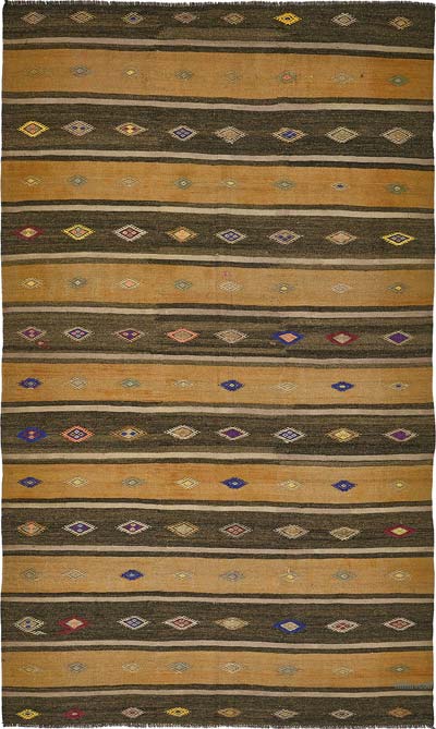 Vintage Anatolian Kilim Rug - 5' 6" x 9' 4" (66" x 112")