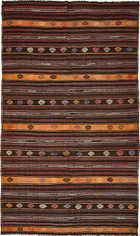 Vintage Anatolian Kilim Rug - 6' 1" x 10' 5" (73" x 125")