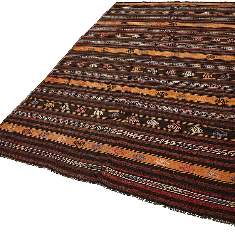 Vintage Anatolian Kilim Rug - 6' 1" x 10' 5" (73" x 125") - K0093667