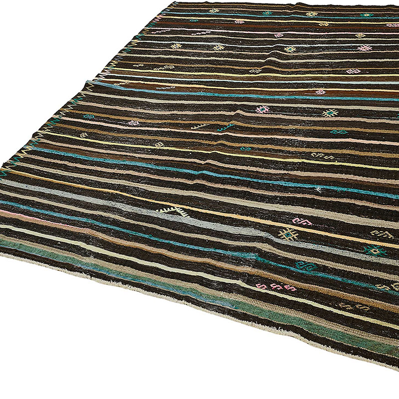 Vintage Anatolian Kilim Rug - 7' 1" x 9' 5" (85" x 113") - K0093677