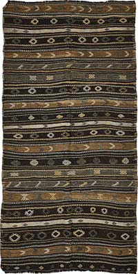 Vintage Anatolian Kilim Rug - 5' 7" x 10' 10" (67" x 130")