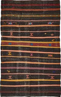 Vintage Anatolian Kilim Rug - 6' 11" x 10' 8" (83" x 128")