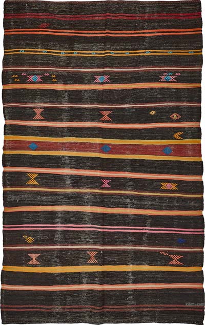Vintage Anatolian Kilim Rug - 6' 11" x 10' 8" (83" x 128")