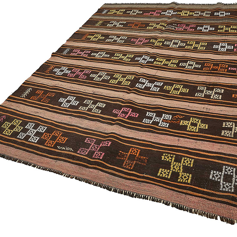 Vintage Anatolian Kilim Rug - 6' 1" x 8' 8" (73" x 104") - K0093700