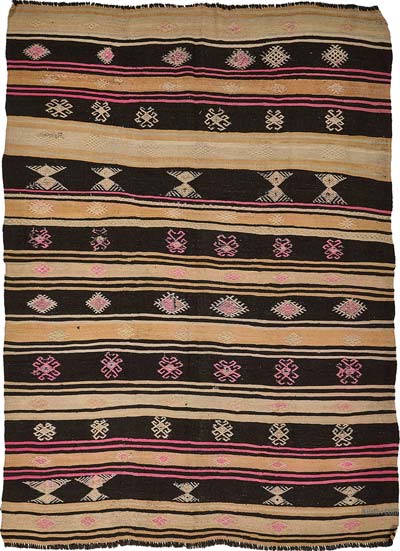 Vintage Anatolian Kilim Rug - 6' 10" x 9' 2" (82" x 110")