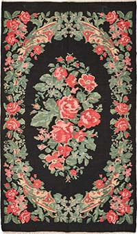 Vintage Handwoven Moldovan Kilim Rug - 5' 6" x 9' 3" (66" x 111")